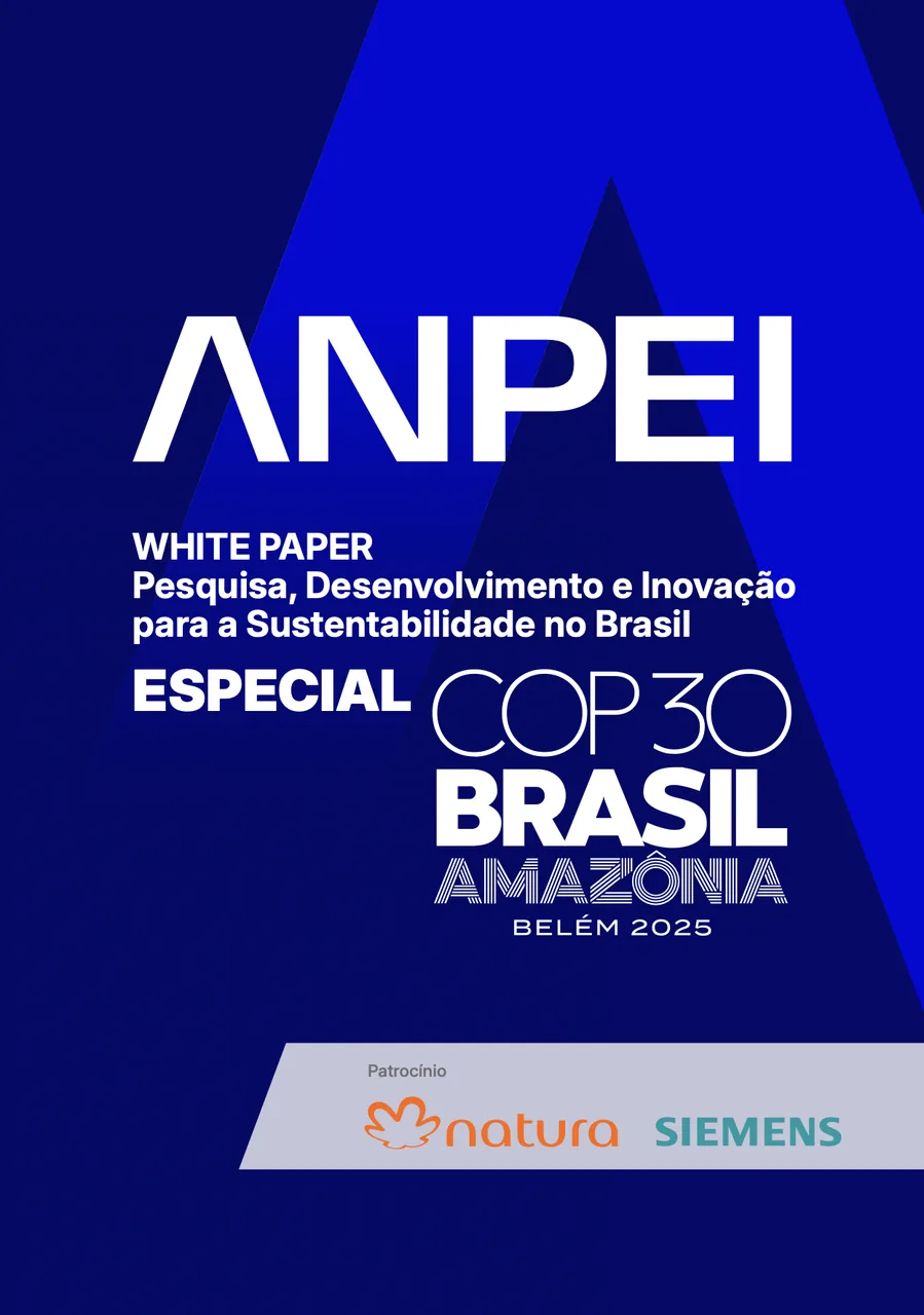 Peça de divulgação do white paper da ANPEI para a COP30