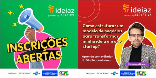 Peça de divulgação de inscrições do Programa Ideiaz