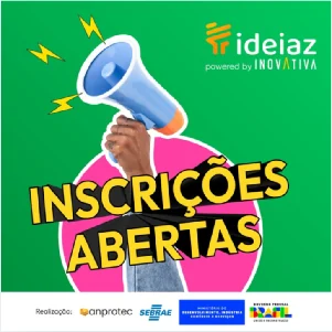 Peça de divulgação de inscrições do Programa Ideiaz
