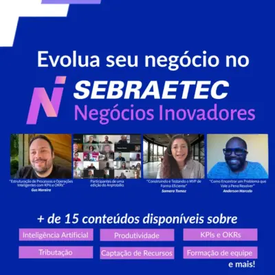 Peça de divulgação do programa Sebraetec Negócios Inovadores